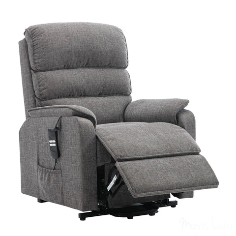Henley Riser Recliner Mobility Chair, Dual Motor, Heat & Massage in Lisbon Grey Fabric Morris Living - image 2