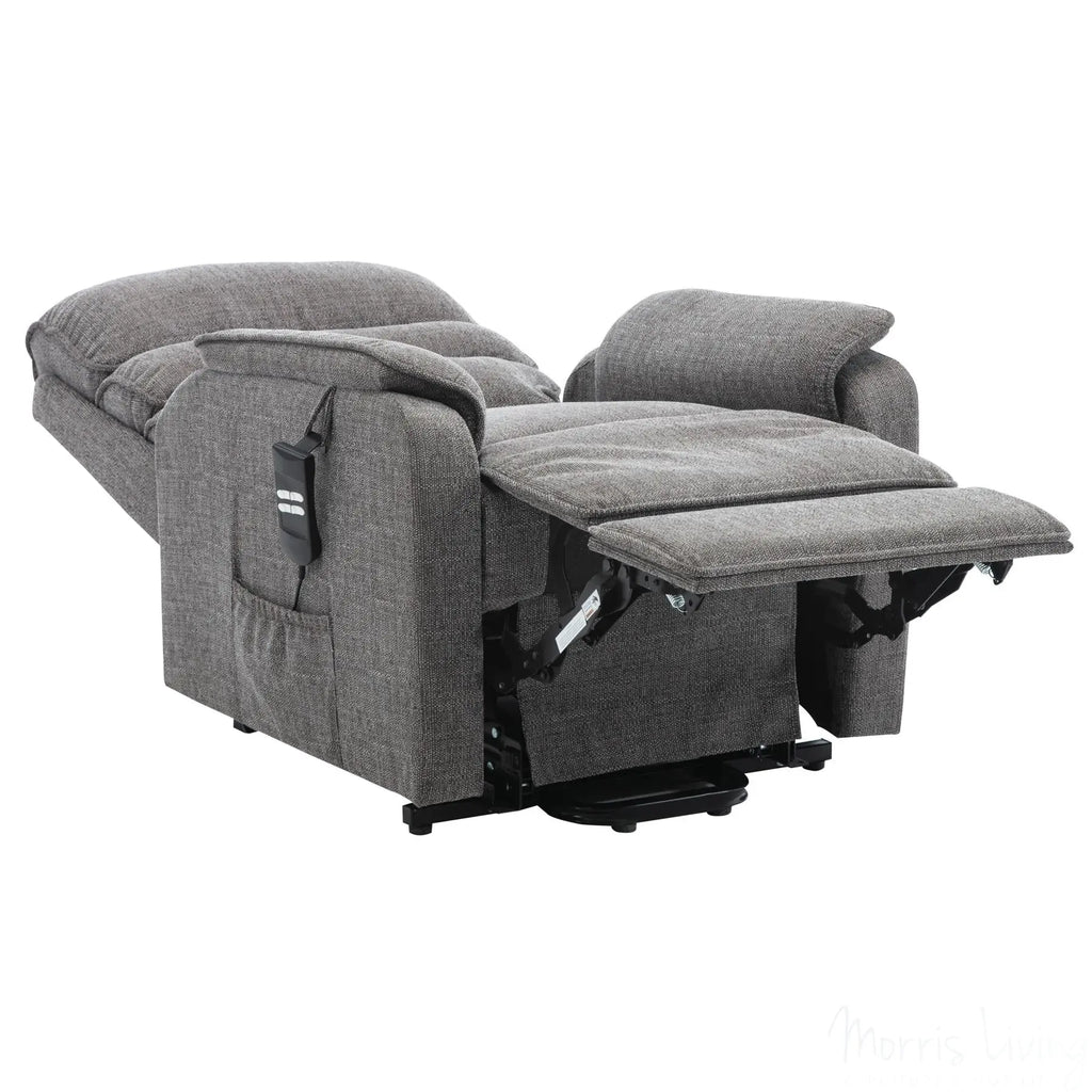 Henley Riser Recliner Mobility Chair, Dual Motor, Heat & Massage in Lisbon Grey Fabric Morris Living