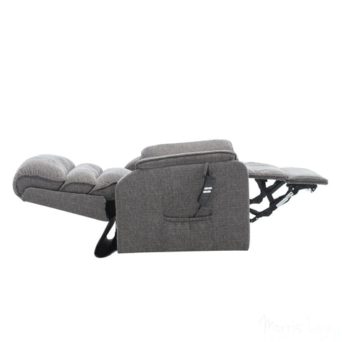 Henley Riser Recliner Mobility Chair, Dual Motor, Heat & Massage in Lisbon Grey Fabric Morris Living - image 4