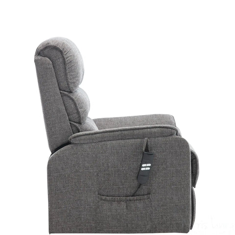 Henley Riser Recliner Mobility Chair, Dual Motor, Heat & Massage in Lisbon Grey Fabric Morris Living - image 6
