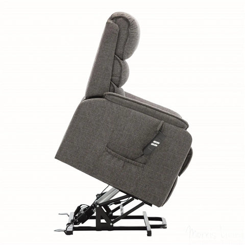 Henley Riser Recliner Mobility Chair, Dual Motor, Heat & Massage in Lisbon Grey Fabric Morris Living - image 7
