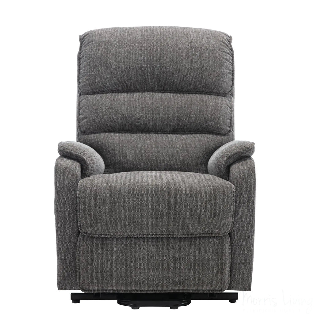 Henley Riser Recliner Mobility Chair, Dual Motor, Heat & Massage in Lisbon Grey Fabric Morris Living
