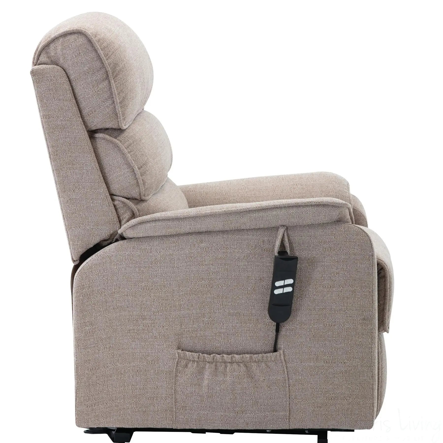 Henley Riser Recliner Mobility Chair, Dual Motor, Heat & Massage in Lisbon Wheat Morris Living