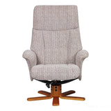 Marseille Fabric Swivel Recliner Chair And Footstool In Wheat GFA - thumbnail 6