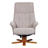 Marseille Fabric Swivel Recliner Chair And Footstool In Wheat GFA