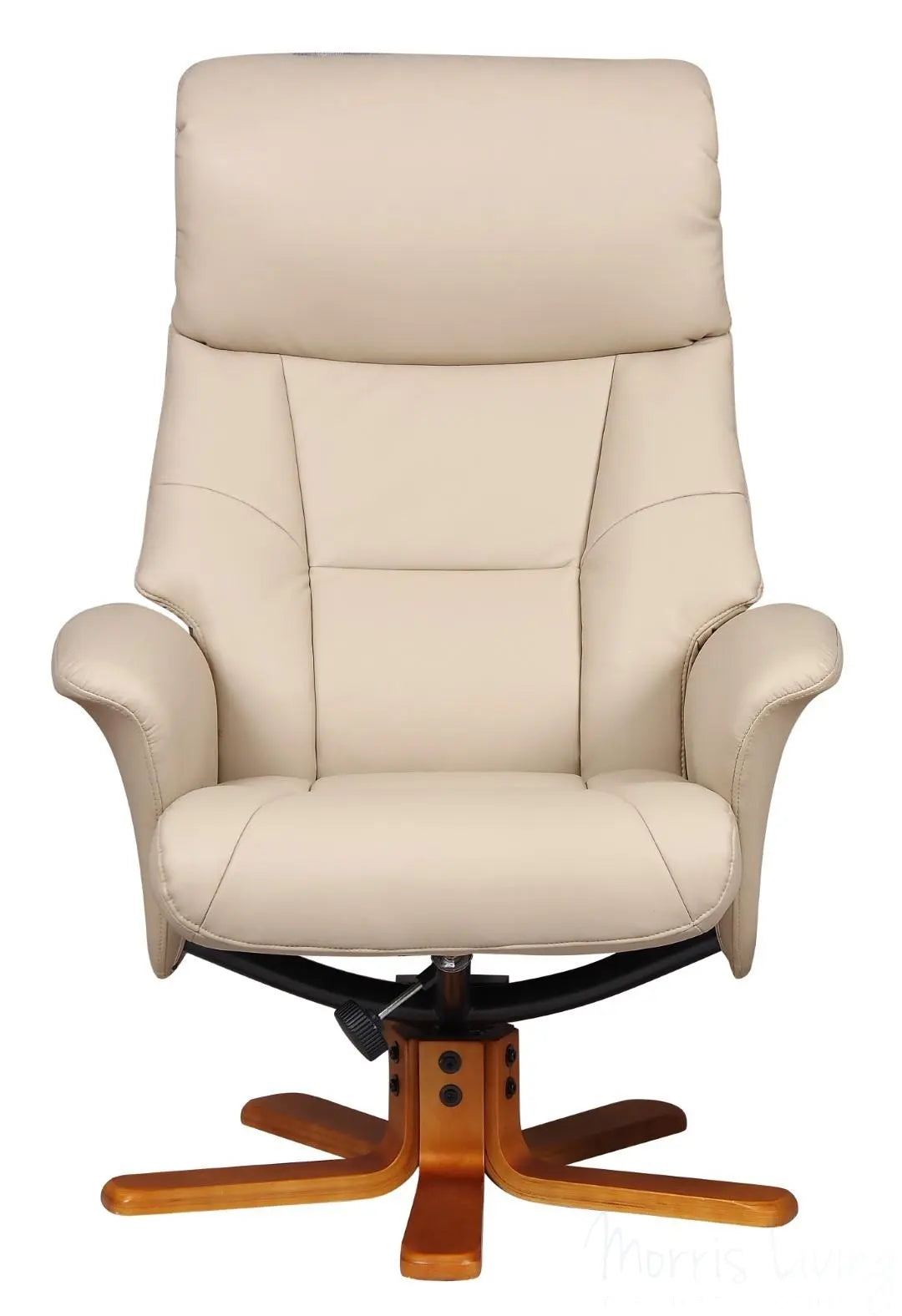Marseille Faux Leather Swivel Recliner Chair And Footstool In Cafe Latte GFA