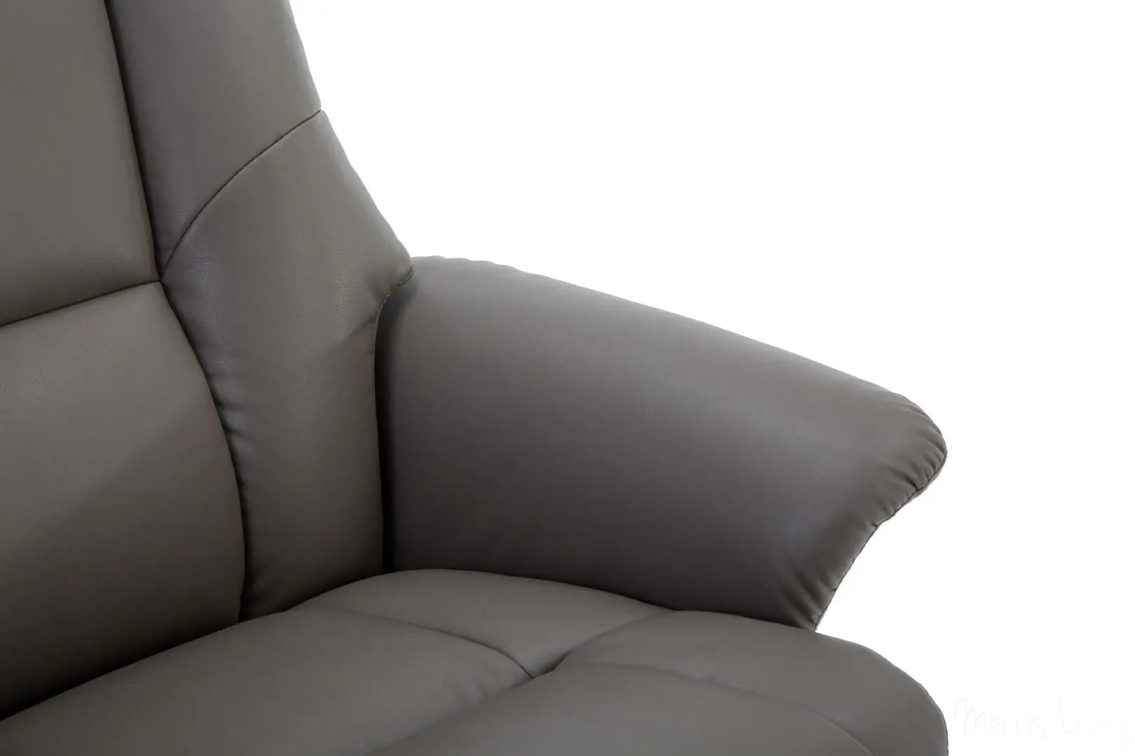 Marseille Faux Leather Swivel Recliner Chair In Grey With Footstool GFA