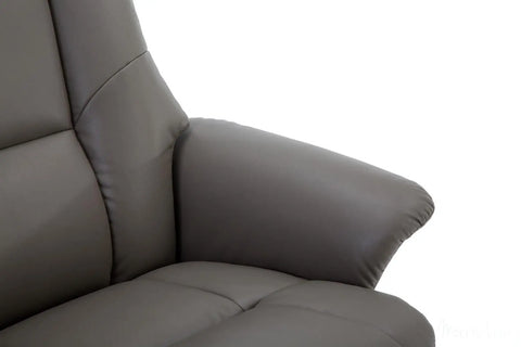 Marseille Faux Leather Swivel Recliner Chair In Grey With Footstool GFA - image 7
