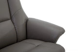 Marseille Faux Leather Swivel Recliner Chair In Grey With Footstool GFA