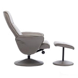 Memphis Swivel Recliner Chair & Footstool in Grey Faux Leather Morris Living