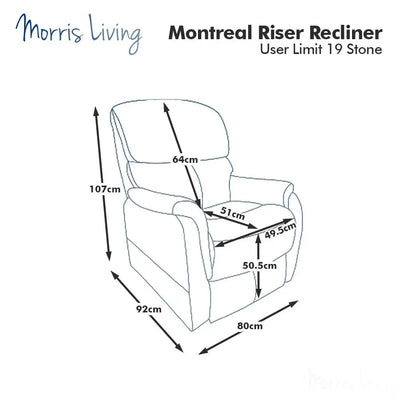 Montreal - Dual Motor Riser Recliner Electric Mobility Lifting Chair in Chestnut - Clearance Morris Living