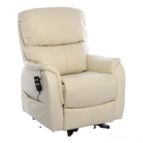 Montreal Dual Motor Riser Recliner Mobility Chair in Cream Leather - Refurbished Morris Living