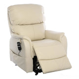 Montreal Dual Motor Riser Recliner Mobility Chair in Cream Leather - Refurbished Morris Living