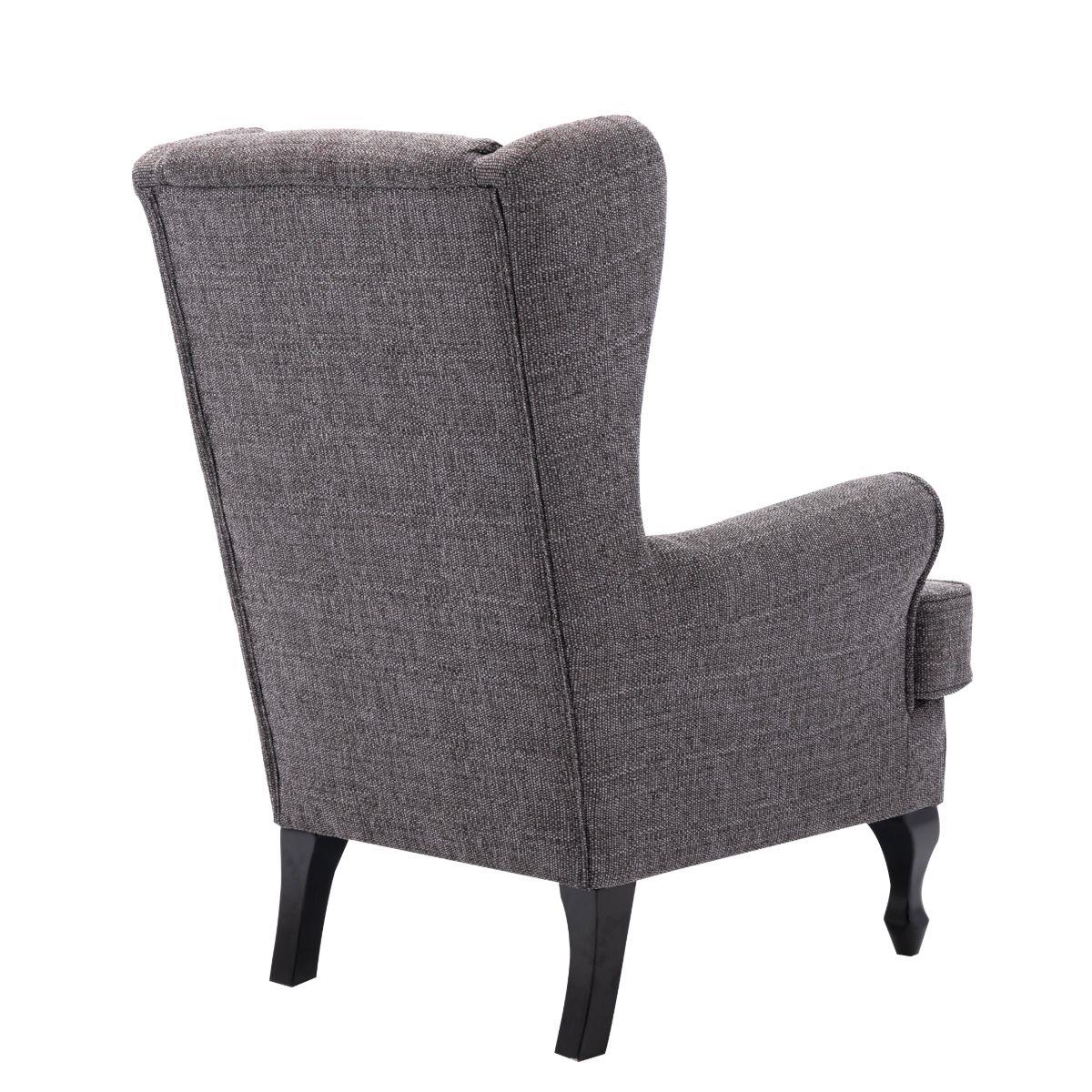 Nelson Fireside Chair in Grey Fabric - 18.5" Height - Orthopedic Chair