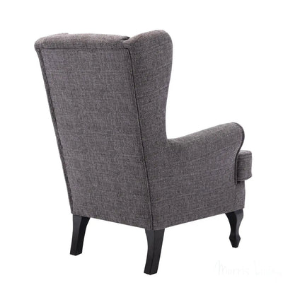 Nelson Fireside Chair in Grey Fabric - 18.5" Height - Orthopedic Chair Morris Living