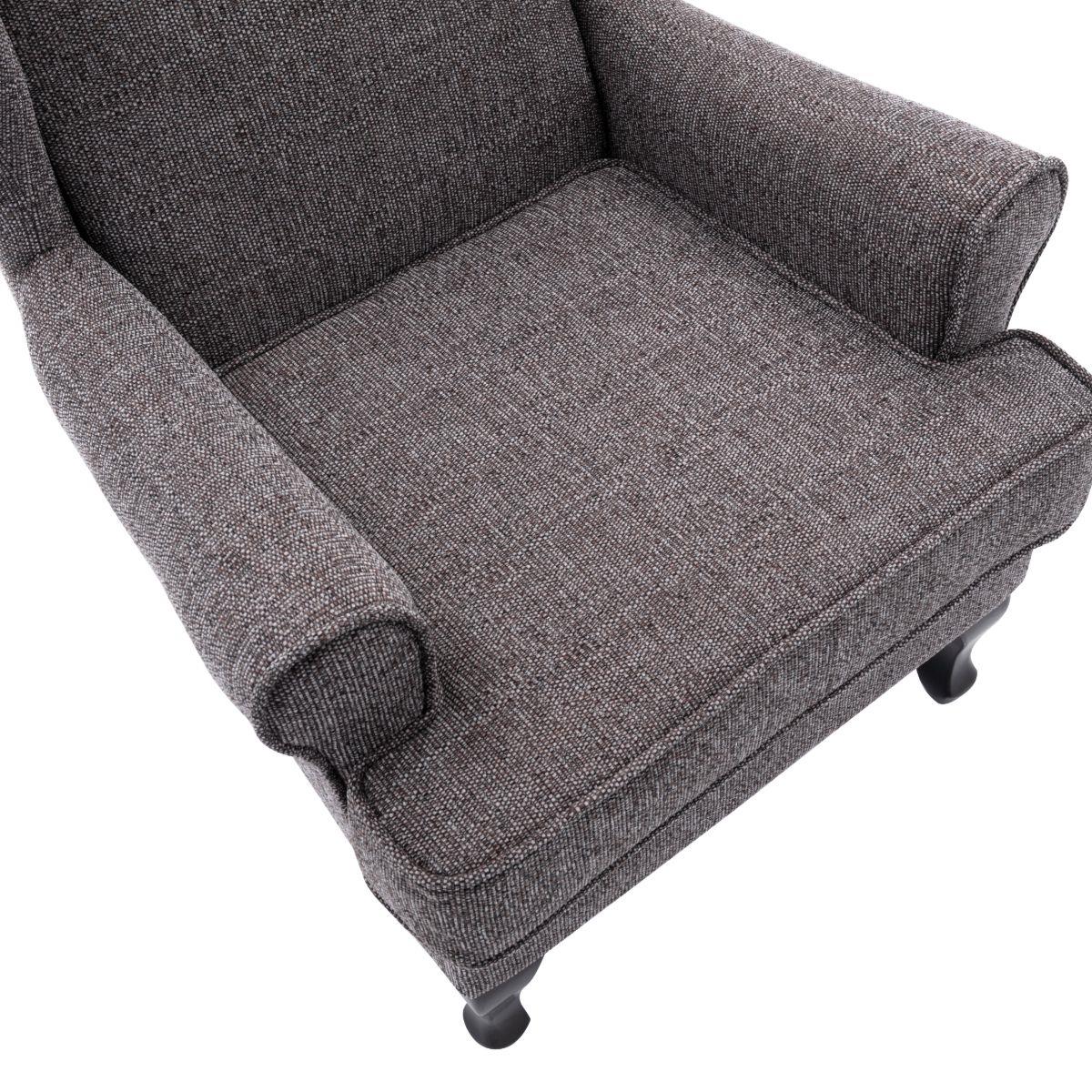 Nelson Fireside Chair in Grey Fabric - 18.5" Height - Orthopedic Chair
