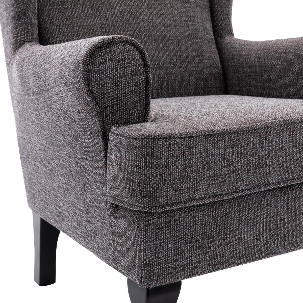 Nelson Fireside Chair in Grey Fabric - 18.5" Height - Orthopedic Chair