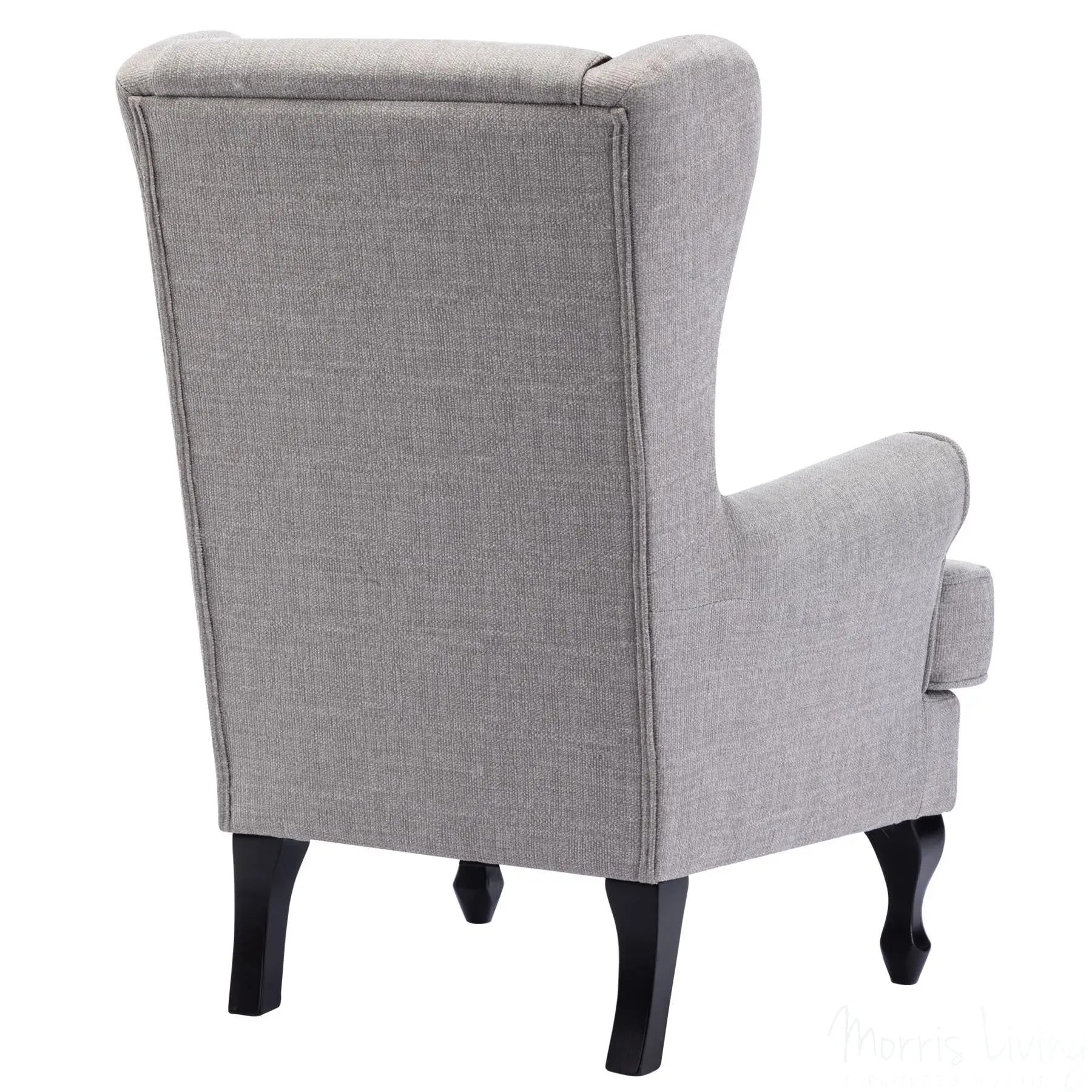 Nelson Fireside Chair in Silver Fabric - 18.5" Height - Orthopedic Chair Morris Living
