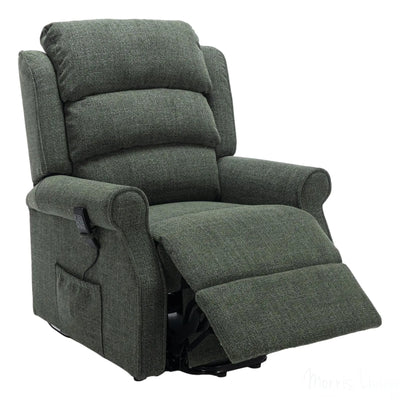Refurbished - The Perth - Dual Motor Riser Recliner Mobility Chair in Fern Green Fabric Morris Living