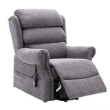 Salisbury Dual Motor Riser Recliner Arm Chair In Lisbon Grey Fabric - Clearance Item Morris Living