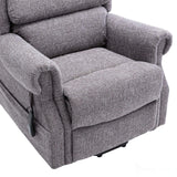 Salisbury Dual Motor Riser Recliner Arm Chair In Lisbon Grey Fabric - Clearance Item Morris Living