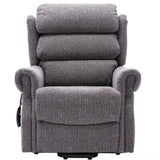 Salisbury Dual Motor Riser Recliner Arm Chair In Lisbon Grey Fabric - Clearance Item Morris Living