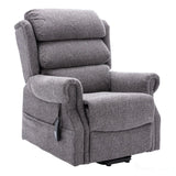 Salisbury Dual Motor Riser Recliner Arm Chair In Lisbon Grey Fabric Morris Living - thumbnail 1