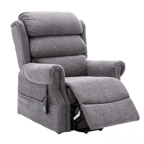 Salisbury Dual Motor Riser Recliner Arm Chair In Lisbon Grey Fabric Morris Living - image 2