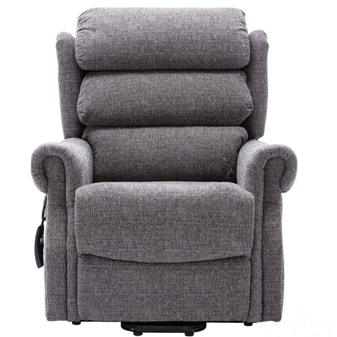 Salisbury Dual Motor Riser Recliner Arm Chair In Lisbon Grey Fabric Morris Living - image 3