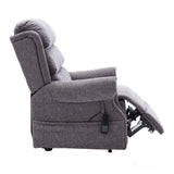Salisbury Dual Motor Riser Recliner Arm Chair In Lisbon Grey Fabric Morris Living - thumbnail 4