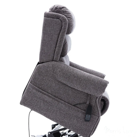 Salisbury Dual Motor Riser Recliner Arm Chair In Lisbon Grey Fabric Morris Living - image 5