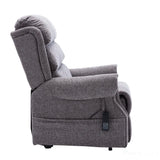 Salisbury Dual Motor Riser Recliner Arm Chair In Lisbon Grey Fabric Morris Living - thumbnail 6