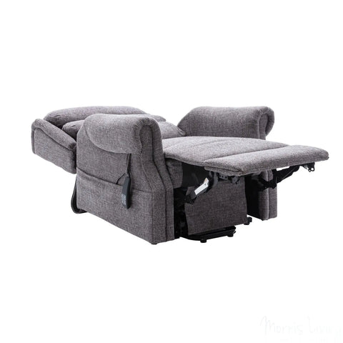 Salisbury Dual Motor Riser Recliner Arm Chair In Lisbon Grey Fabric Morris Living - image 7