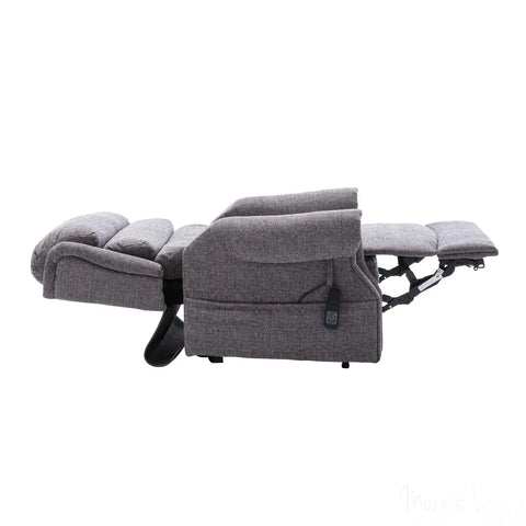 Salisbury Dual Motor Riser Recliner Arm Chair In Lisbon Grey Fabric Morris Living - image 8