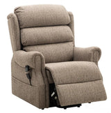 Salisbury Dual Motor Riser Recliner Arm Chair In Lisbon Mocha Fabric Clearance Morris Living