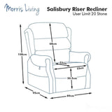 Salisbury Dual Motor Riser Recliner Arm Chair In Lisbon Mocha Fabric Clearance Morris Living