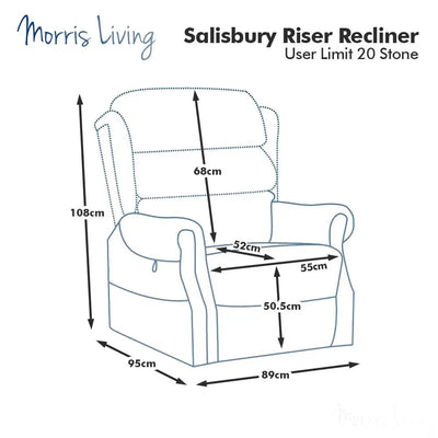 Salisbury Dual Motor Riser Recliner Arm Chair In Lisbon Mocha Fabric Clearance Morris Living