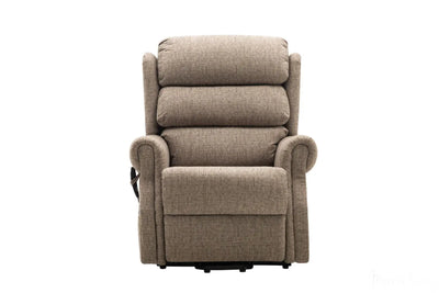 Salisbury Dual Motor Riser Recliner Arm Chair In Lisbon Mocha Fabric Clearance Morris Living