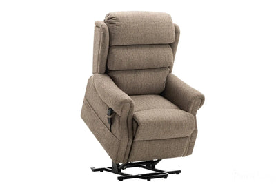 Salisbury Dual Motor Riser Recliner Arm Chair In Lisbon Mocha Fabric Clearance Morris Living