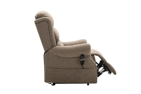 Salisbury Dual Motor Riser Recliner Arm Chair In Lisbon Mocha Fabric Morris Living - image 6