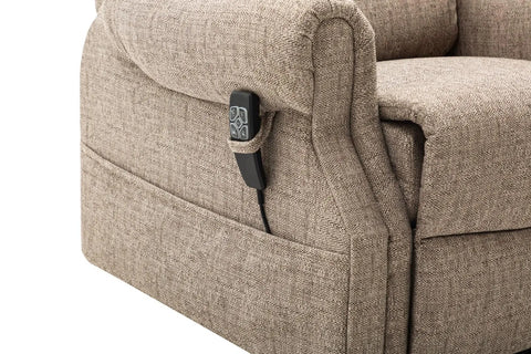Salisbury Dual Motor Riser Recliner Arm Chair In Lisbon Mocha Fabric Morris Living - image 8