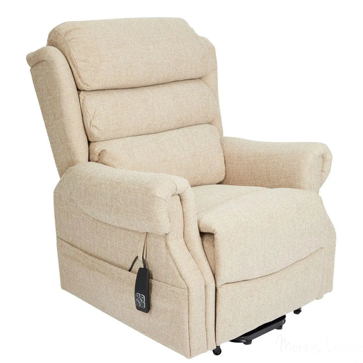 Salisbury Dual Motor Riser Recliner Arm Chair In Lisbon Wheat Fabric - Mobility Chair Morris Living - image 1