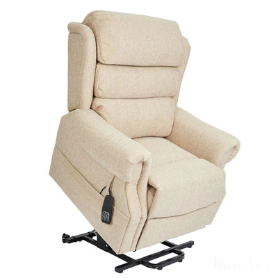 Salisbury Dual Motor Riser Recliner Arm Chair In Lisbon Wheat Fabric - Mobility Chair Morris Living