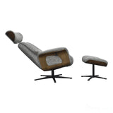 Stratford Swivel Recliner Chair in Coffee Fabric with Matching Footstool Morris Living