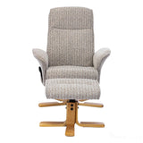 The Alexandria Swivel Recliner Chair & Footstool - Heat & Massage - Wheat Fabric Morris Living - thumbnail 5