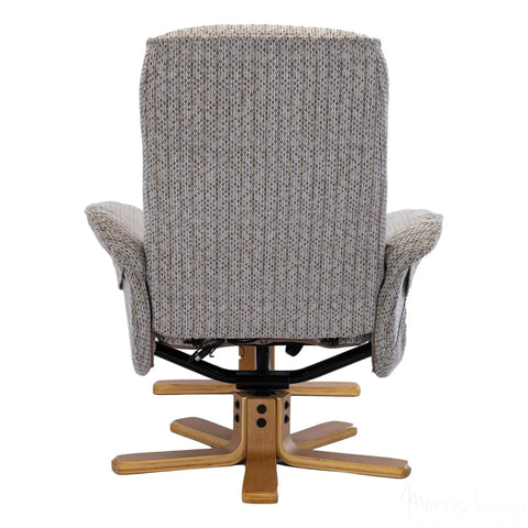 The Alexandria Swivel Recliner Chair & Footstool - Heat & Massage - Wheat Fabric Morris Living - image 10