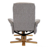 The Alexandria Swivel Recliner Chair & Footstool - Heat & Massage - Wheat Fabric Morris Living