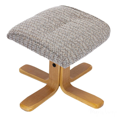 The Alexandria Swivel Recliner Chair & Footstool - Heat & Massage - Wheat Fabric - Refurbished Morris Living