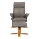 The Alexandria Swivel Recliner Chair with Heat & Massage - Grey Faux Leather Morris Living