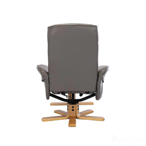 The Alexandria Swivel Recliner Chair with Heat & Massage - Grey Faux Leather Morris Living - image 10